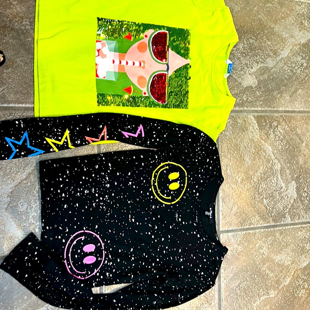 Girls tops FBZ long sleeve and Mayoral sequin top size 9